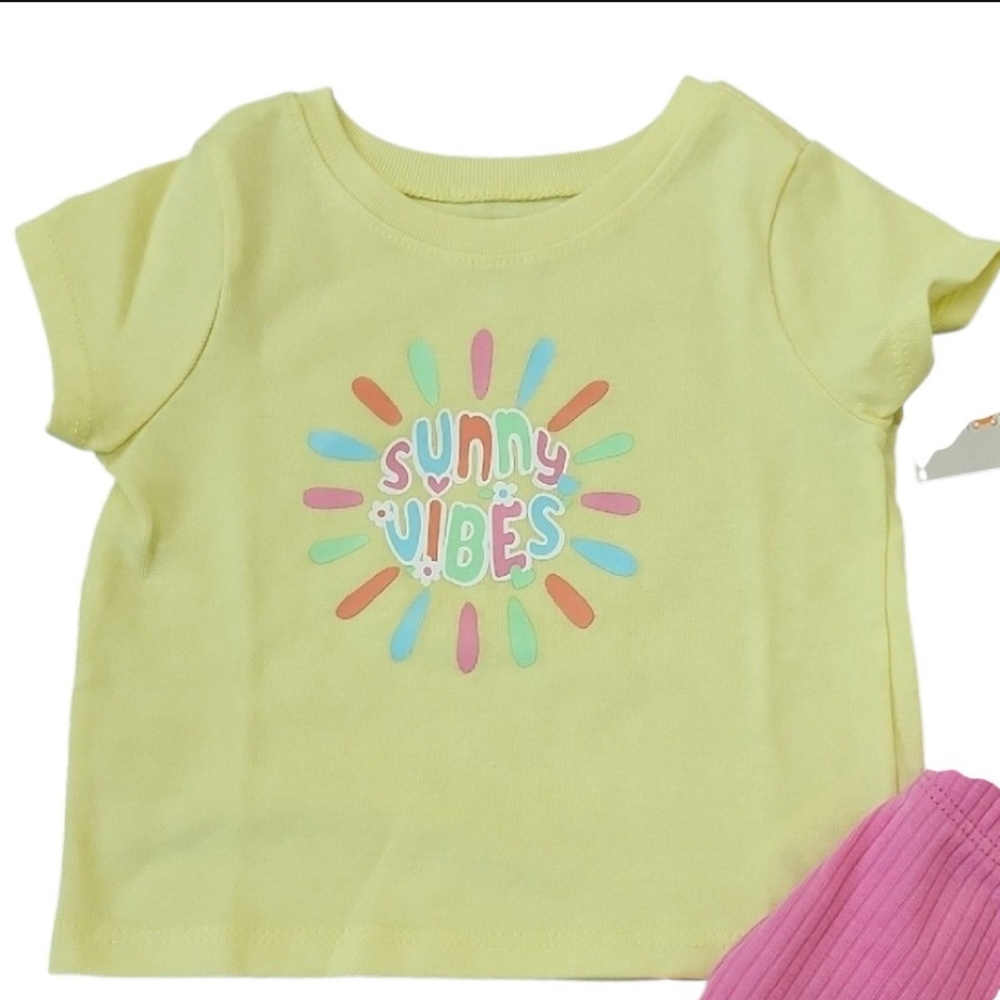 Garanimals Sunny Vibes Yellow Tee and Pink Shorts Set - Picture 2 of 3